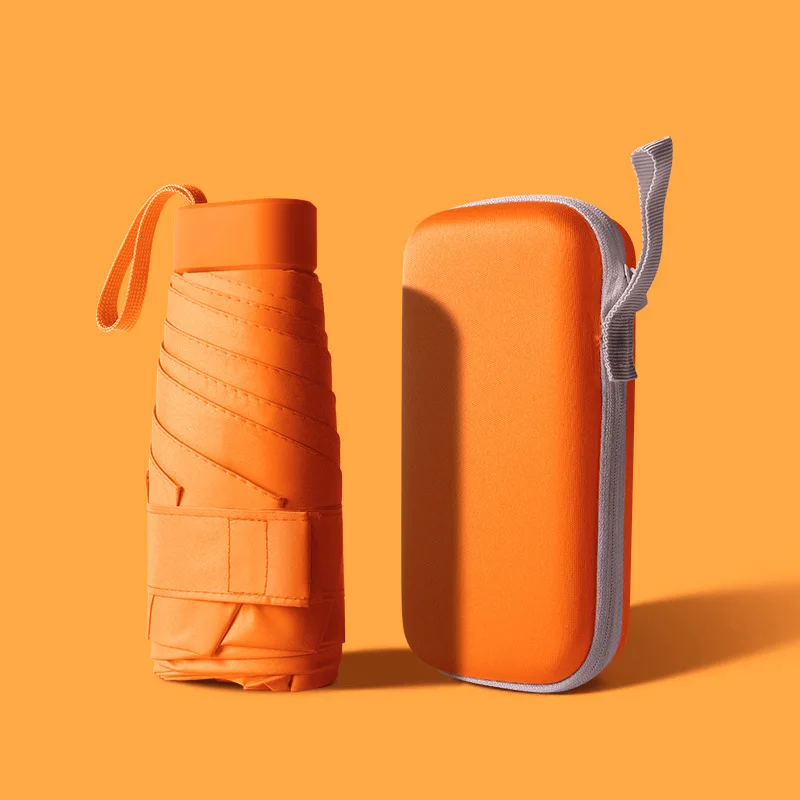 High Quality Folding Umbrellas 19 Inch,6 Ribs Mini Pocket Folding Umbrellas Travel Pongee Contemporary 6 Ribs Gifts Stores 210T