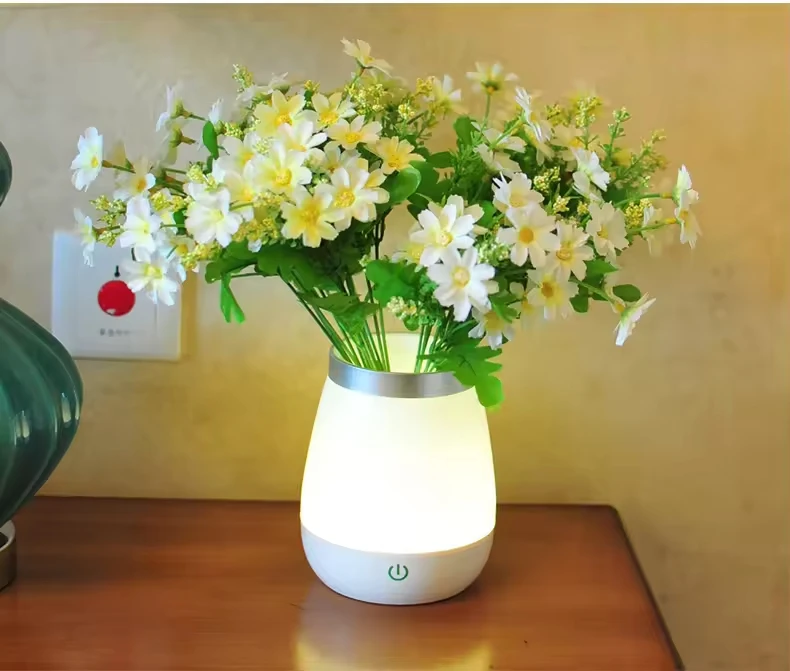 LED USB Rechargeable Vase Table Lamp Decorative Night Light with Colorful Working Modes for Hotel & Restaurant for Home Use