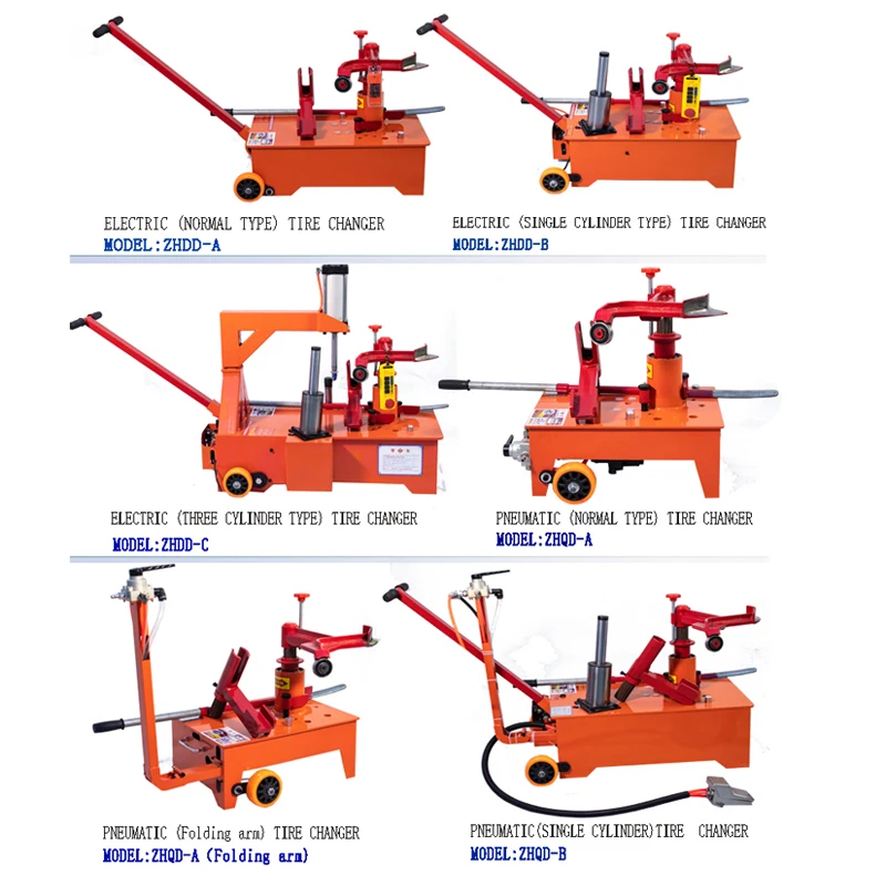 Portable mobile tire changer pneumatic single cylinders tyre changer