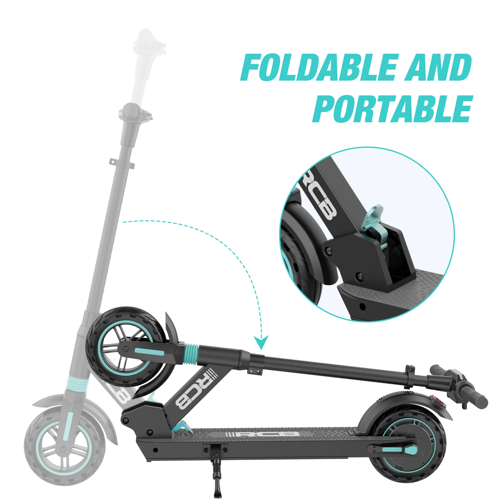 Drop shipping foldable Electric scooter RCB R13 Black Power Battery two wheel electric scooter