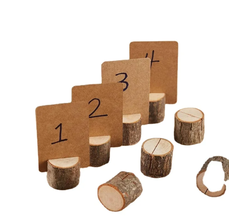 Wholesale Cheaper Wood Place Card Holders Premium Rustic Table Number Holders and Kraft Table Place Cards Wood Photo Holders