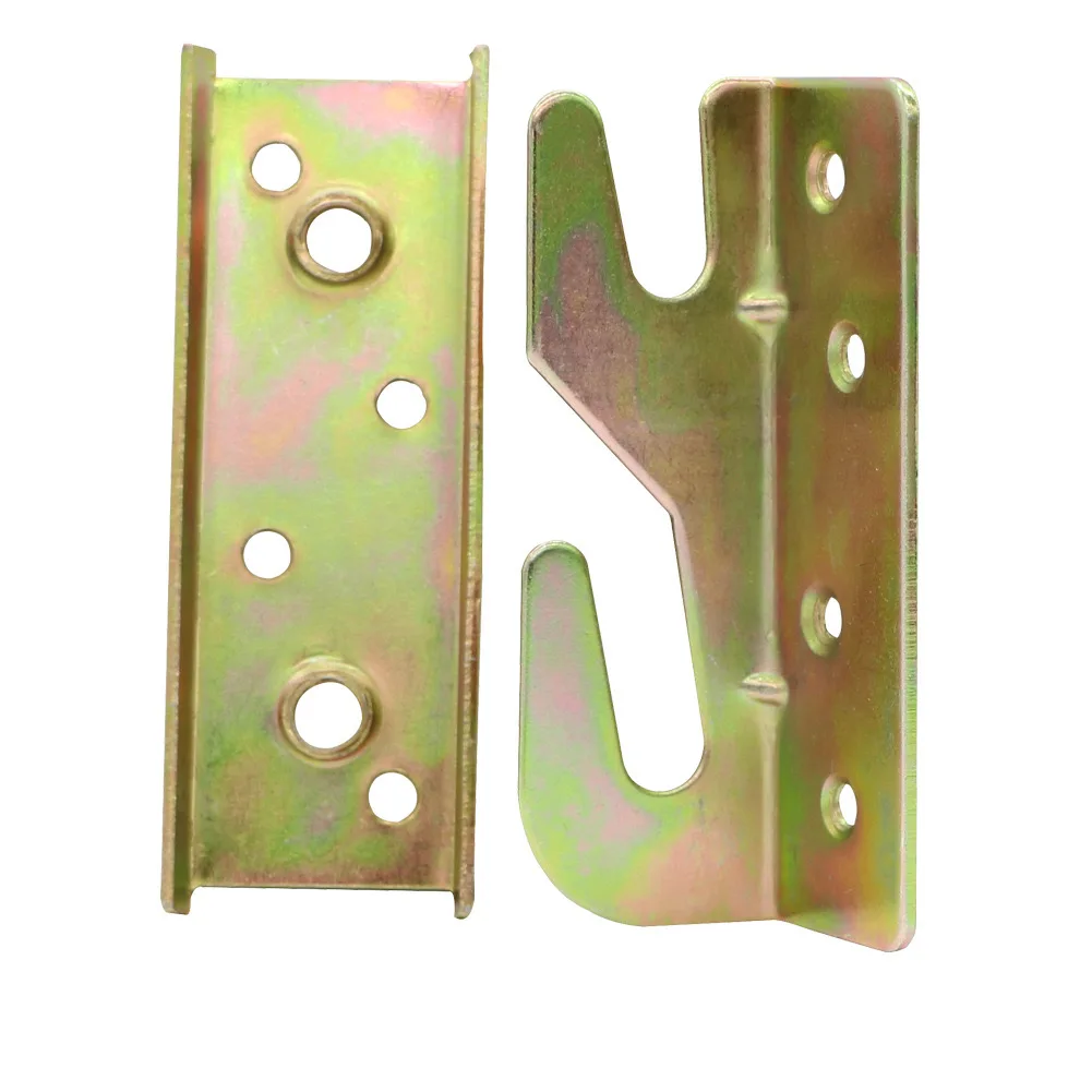 Rust-Proof Wood Bed Rail Brackets With Mounting Screws Heavy Duty 4 Sets Bed Frame Corner Brackets No-Mortise Bed Rail Fittings