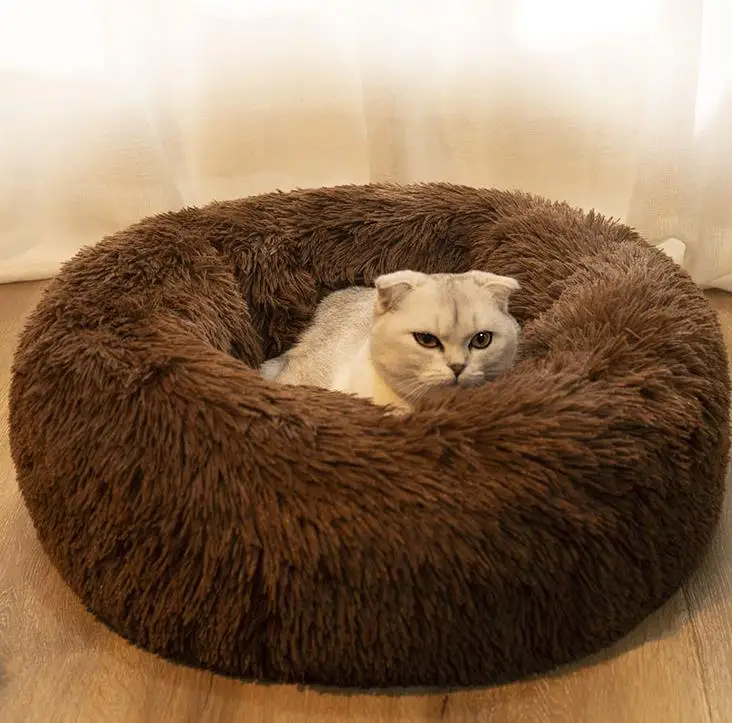 Hot Sale Popular Durable Many Colors Custom Color Available Autumn Winter Thickened Plush Pet Bed for Cat Rest