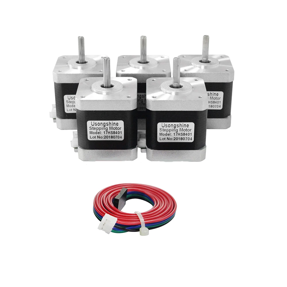 2 Фаза Nema17 (Национальная ассоциация владельцев электротехнических предприятий) шаговый двигатель 42 17HS8401 1 8 + 0 09 шаг угла CNC лазерная 3D принтер с DuPont