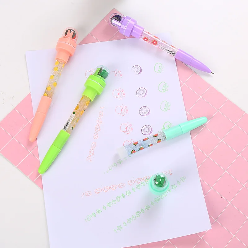 5 в 1 место по объему запаса детской Girly Papeleria пузырь освещение прокатки штамп Шариковая ручка Волшебная Новинка Bubles светящийся пластиковый плавающий масло