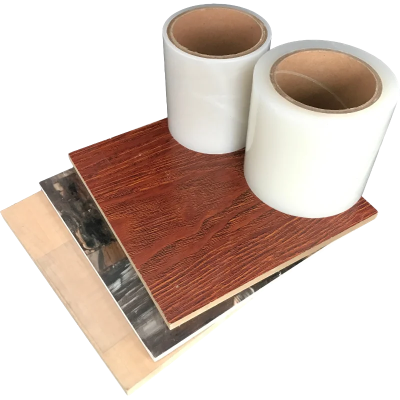 Soft Melamine MDF Board 50cm Width PE Protection Film Surface Covering Blow Molding Logo Good Weatherability No Glue Residue