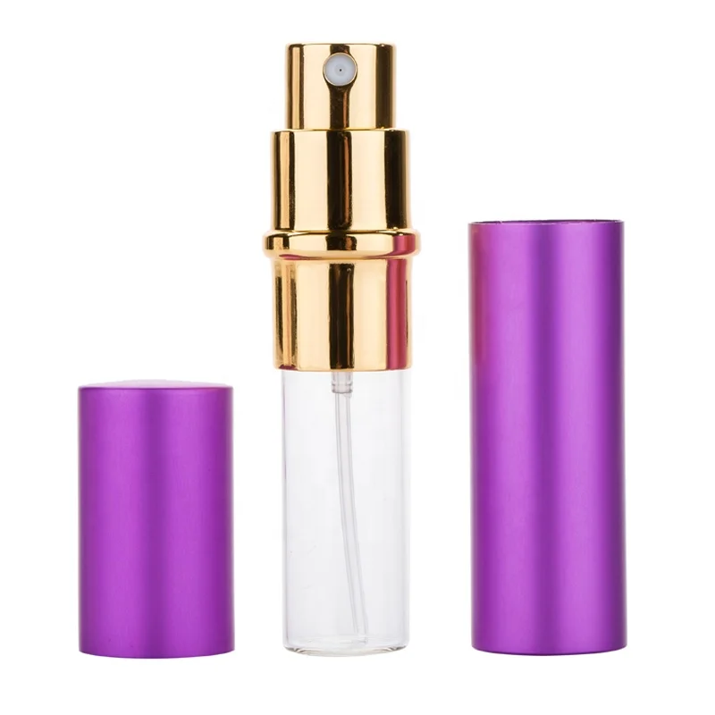 New design 5ml 10ml pocket size aluminum refillable perfume atomizer with pump spray empty perfume atomizer perfume bottle
