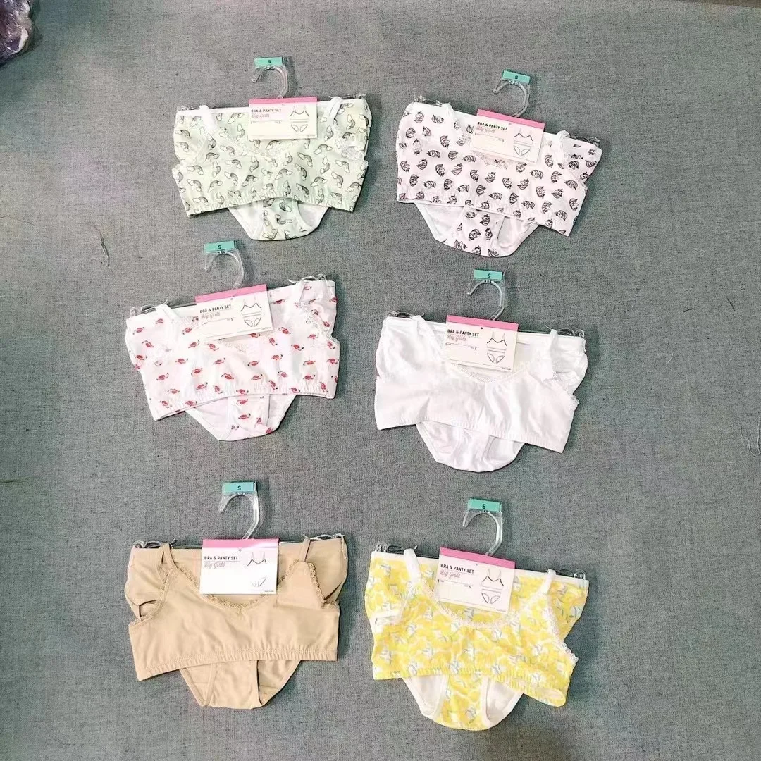 Wholesale Apparel Stocks girls underwear set Teenage girls summer shorts set