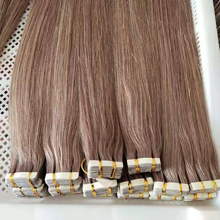 Invisible Skin Weft Tape Human  hair Extensions Straight Blonde 20pcs NonRemy Tape in Hair Extensions