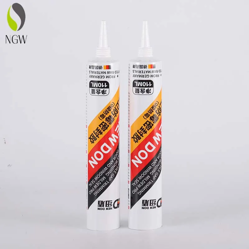 Empty soft PE plastic packaging tube refillable glue tube vacuum packaging laminated tube with long nozzle