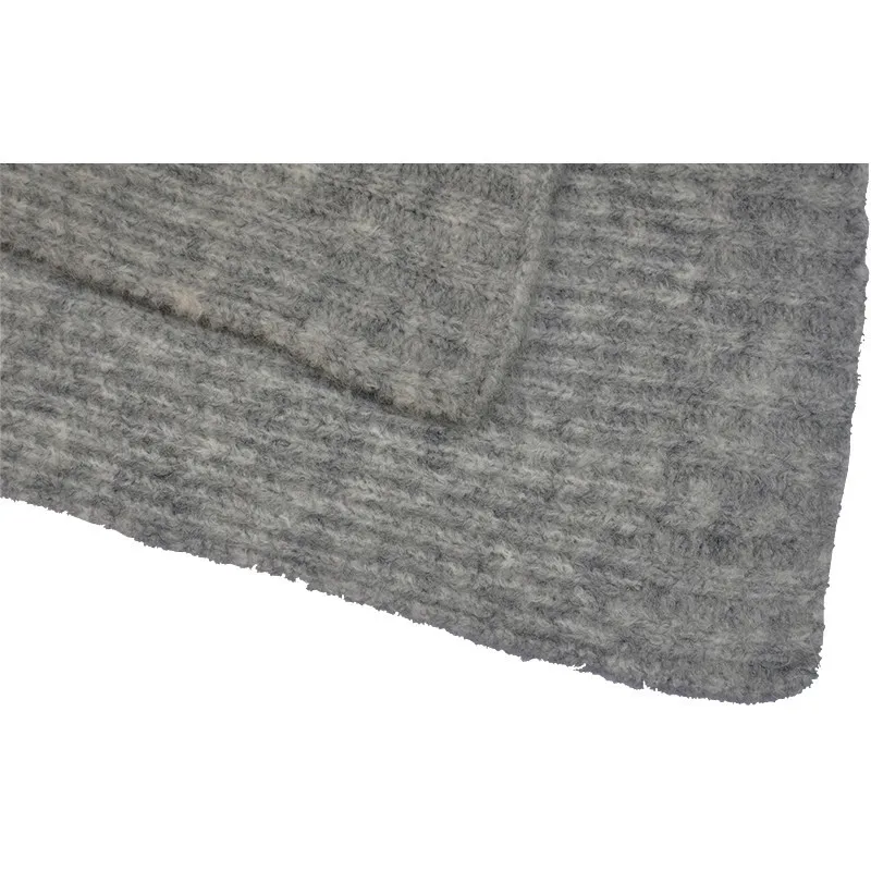 BLUE PHOENIX sweater knitted shawl scarf 45% acrylic 27% polyester 10% wool 7% alpaca 3% spandex chunky stripe heather gray