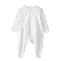 Wholesale custom kimono style baby 2-pack cotton footed sleep and play rompers baby sleep romper