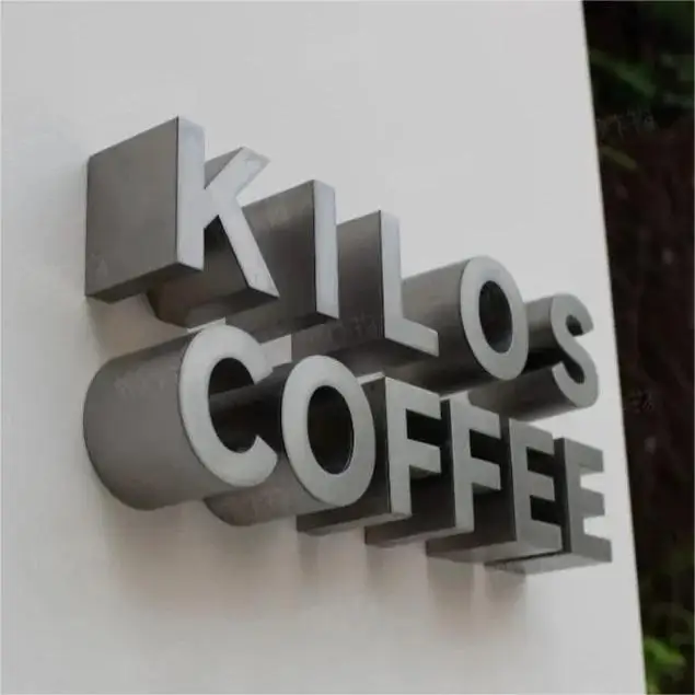 High Quality Custom Company Name Logo Sign Custom Outdoor 3d Metal Letters 3d Logo Letters Sign