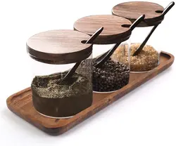 Condiment Container Seasoning Box Set Salt Sugar Spice Pepper Condiment Container Kitchen Cruet Seasoning Pots