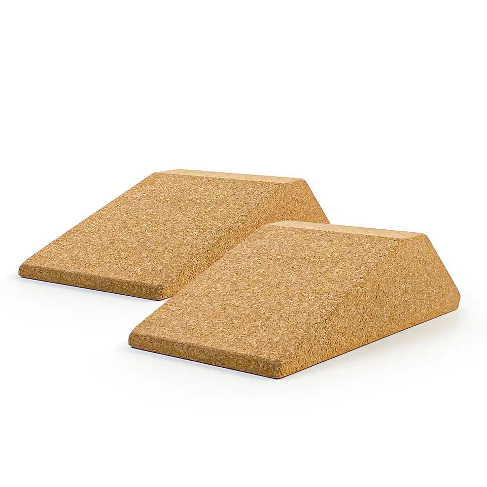 2PCS Cork Squat Wedge Block Non-Slip Squat Ramp Calf Raise Block Squat Platform Slant Board for Weightlifting