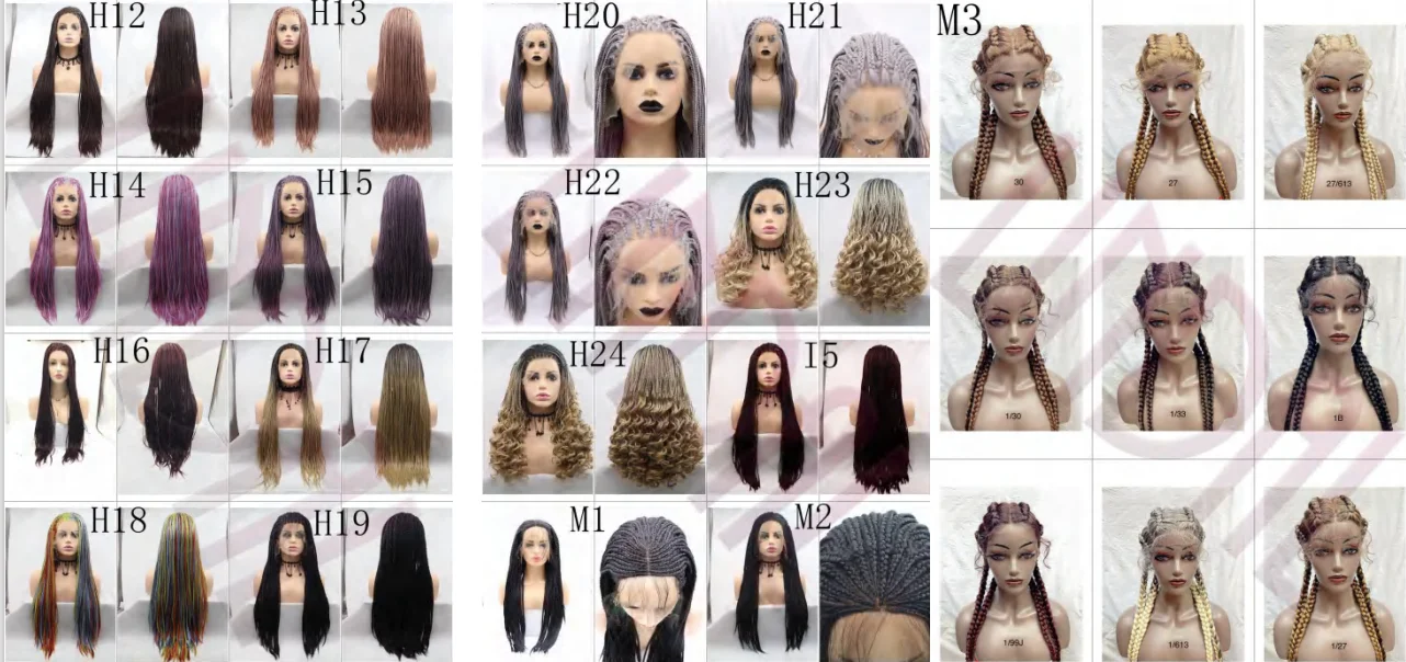 LINDAL synthetic heat resistant fiber dreadlocks ombre green braided wigs lace front wig fake scalp wig for women