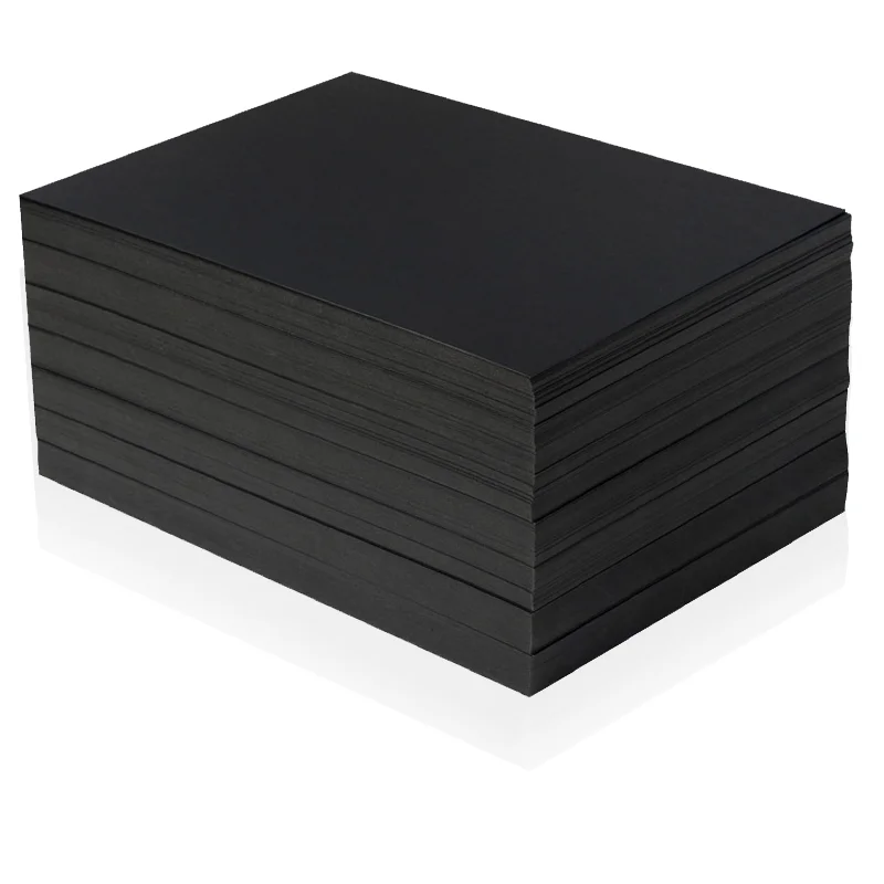 Factory Direct Sell Black Paper Board 1200gsm 1mm 1.5mm 2mm 3mm Laminated full black paperboard for black label/business card