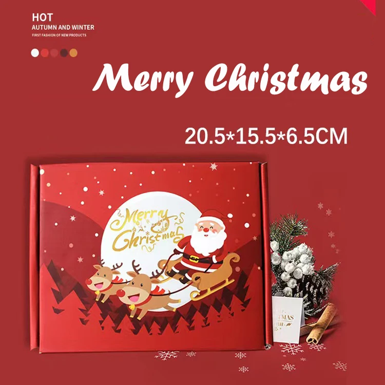 Christmas Custom Logo Corrugated Cardboard Shipping Mailer Box XMAS Cosmetic Set Watch Candy and Jewelry Mailing Packaging Boxes