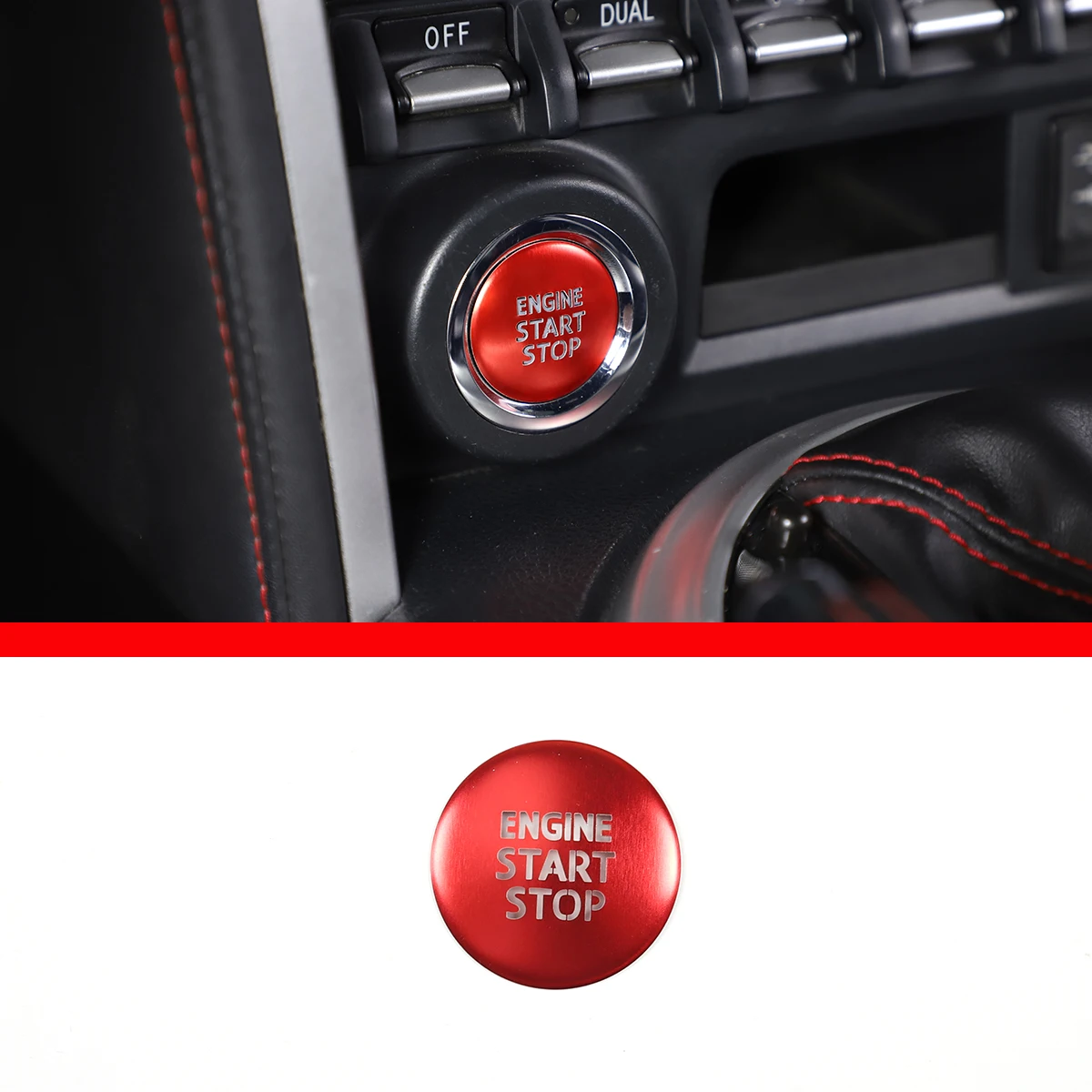 12-20 для Toyota 86/Subaru BRZ однокнопочная наклейка на пуск 1 шт. в наборе красный