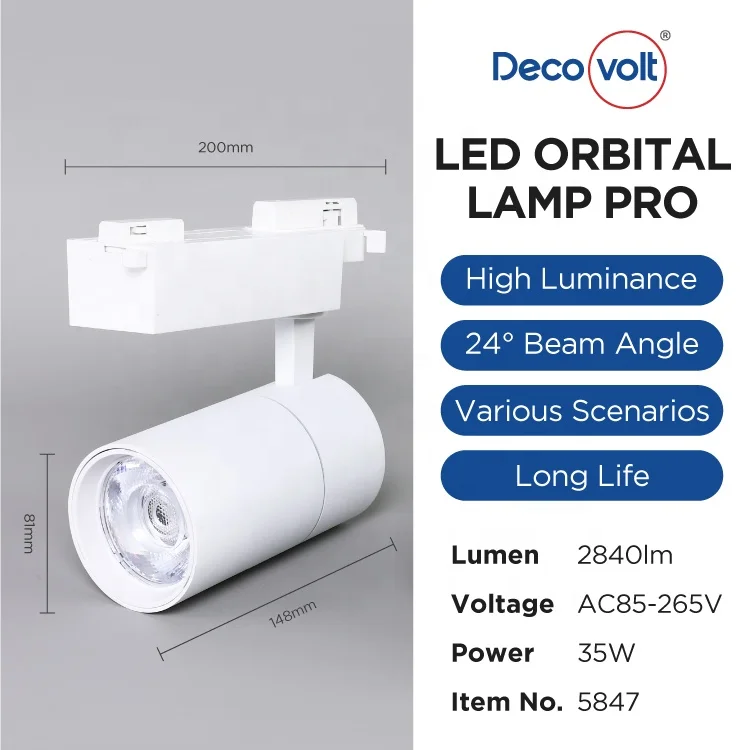 35w Power Rail Led Track Light dimmable spot Led track light magnetic global track light