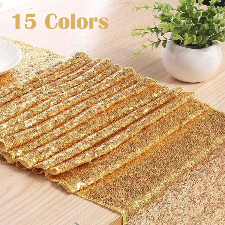 Golden Table Runner Silver Rose Gold Sequin Table Runner Gold Silver Wedding