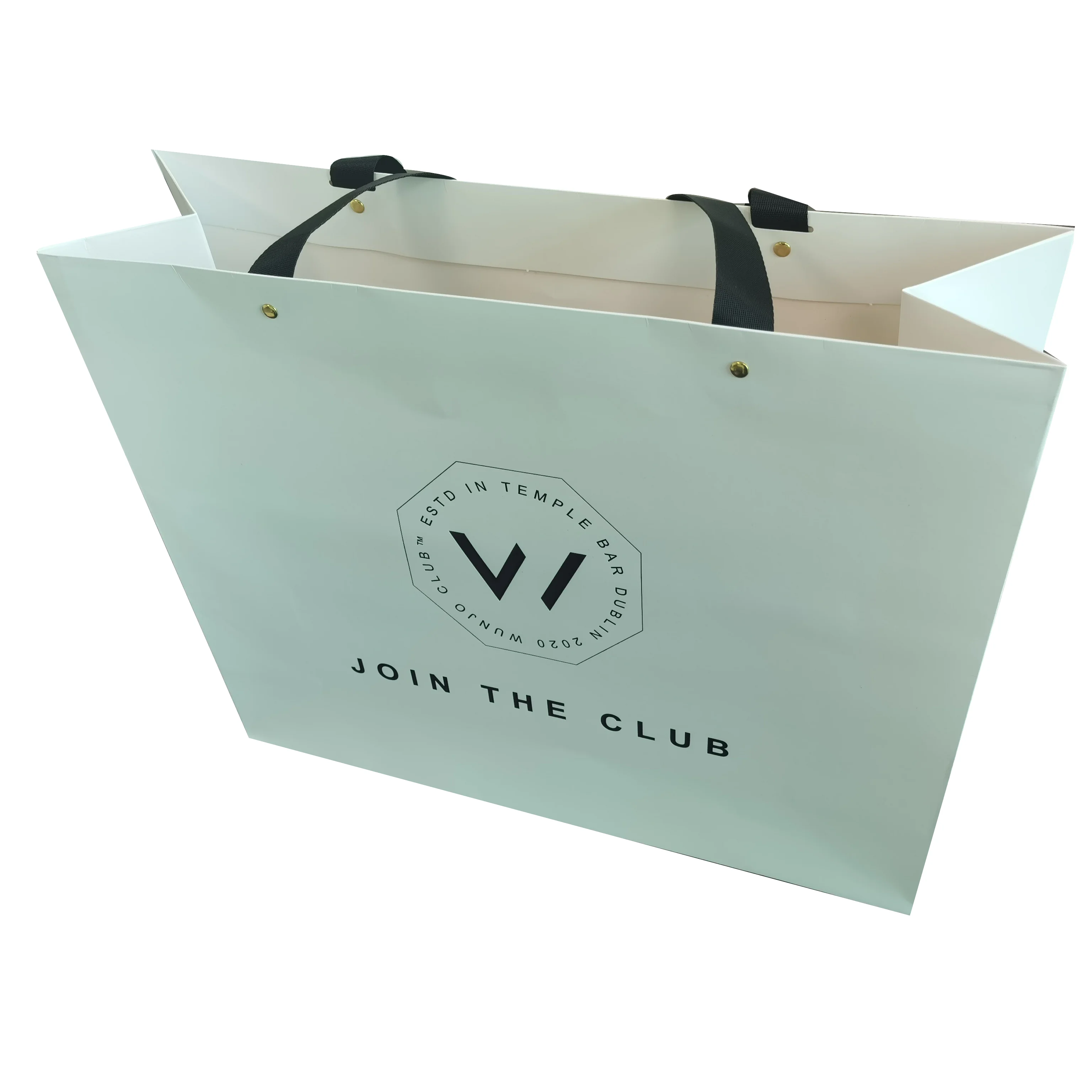 2021 Cheap Gift Carry Customised Garment Clothing White Coated Bags With Logo Printing,Shopping Shoes Paper Bag With Rope Handle
