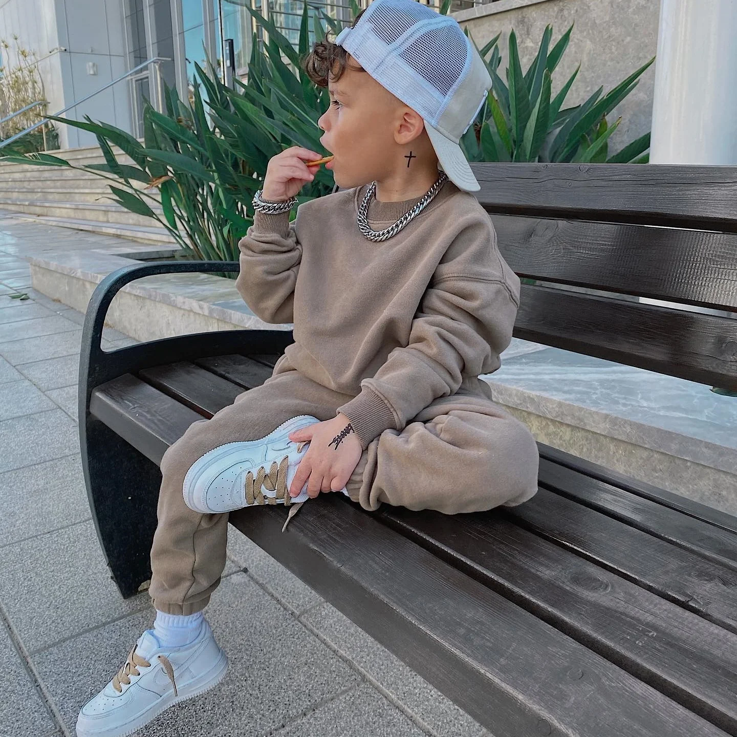 Wholesale Kids Sweatsuits Jumper Jogger Clothing Sets Oversize Sweater Girl Boy Kids Fall Winter Outfits