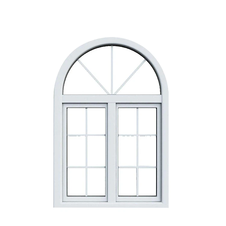 French style window design half round windows PVC arch sliding windows with grill for church