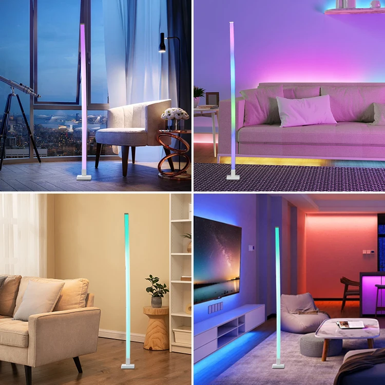 nordic designer luxury RGBIC standing light Music sync Dimmable modern decorative led floor lamps corner for living room bedroom