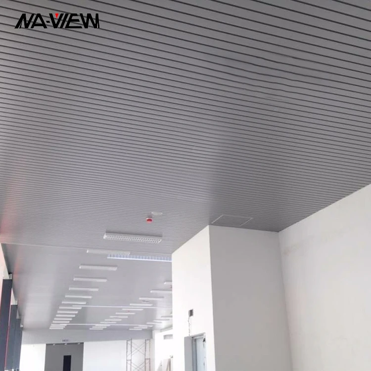 Powder Coated Soundproof Aluminium Strip False Ceiling Integrated Ceilings for Commercial Buildings like Offices and Malls