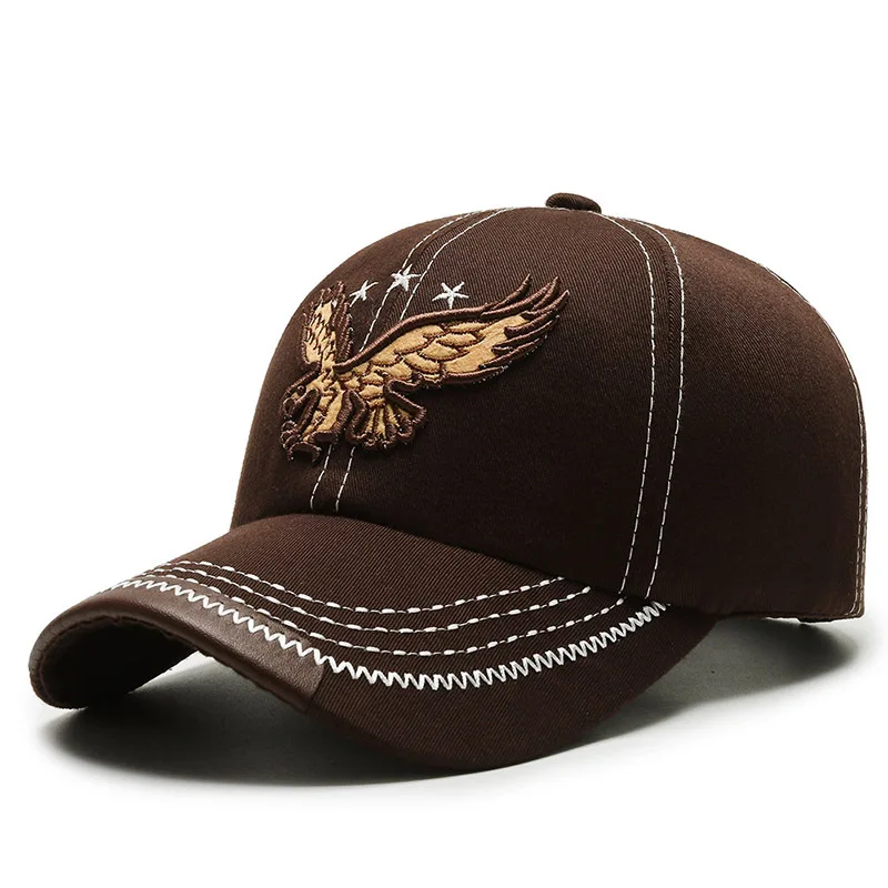 Best selling design eagle embroidered baseball cap  custom logo hat vintage baseball cap