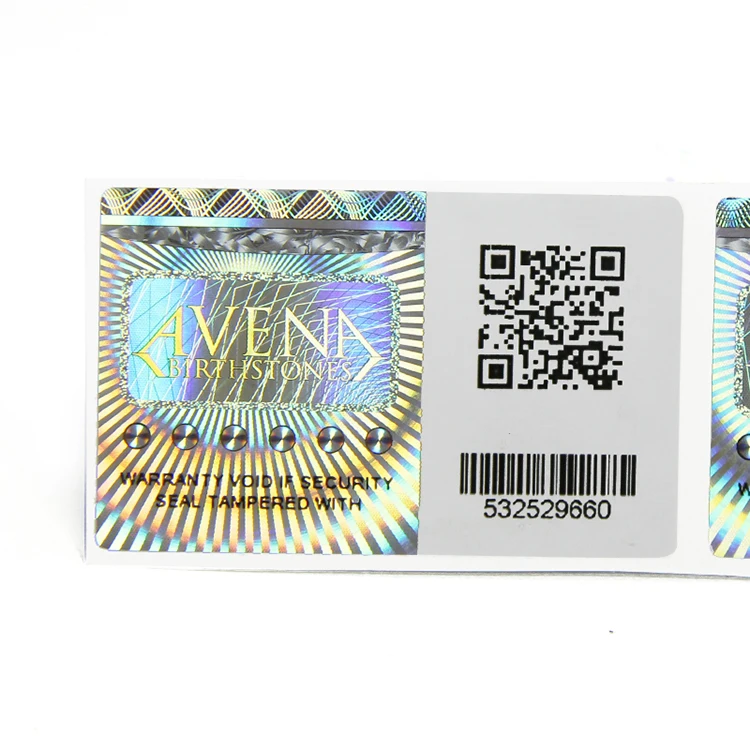 High quality customized printing qr code security scratch hologram label sticker qr code