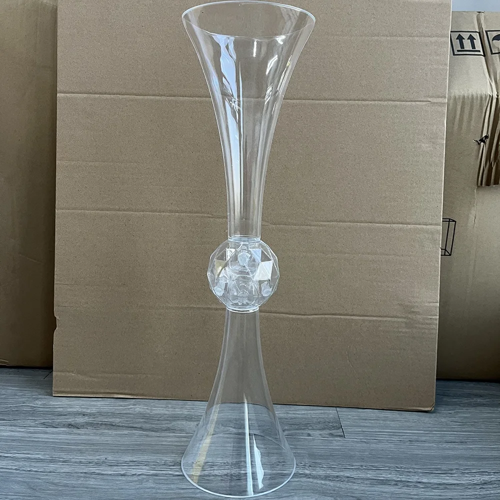 Clear Reversible Floral Wedding Centerpiece Tall Trumpet Vase