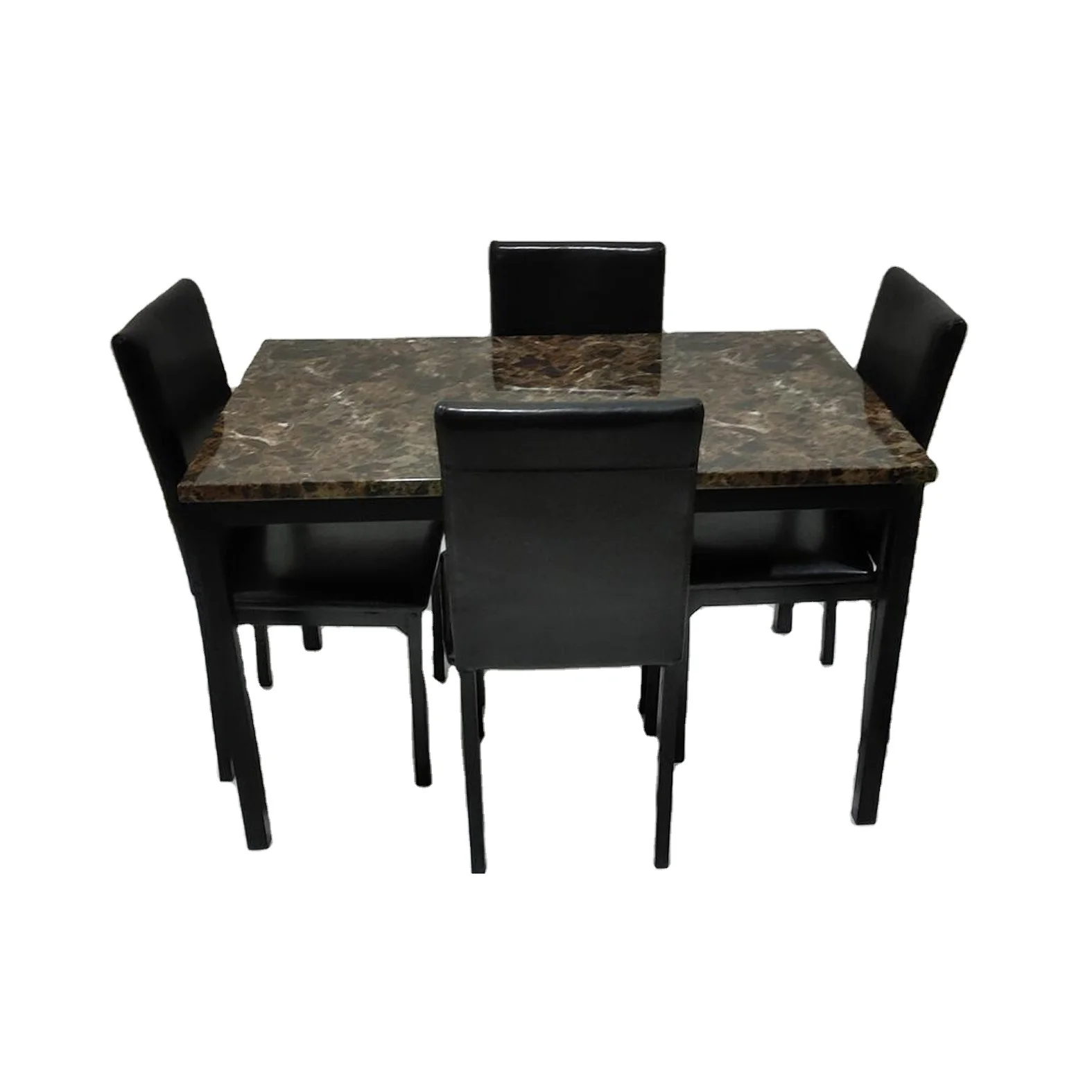 
2020 Hot selling top quality creative metal and marble table top dining table and chairs 