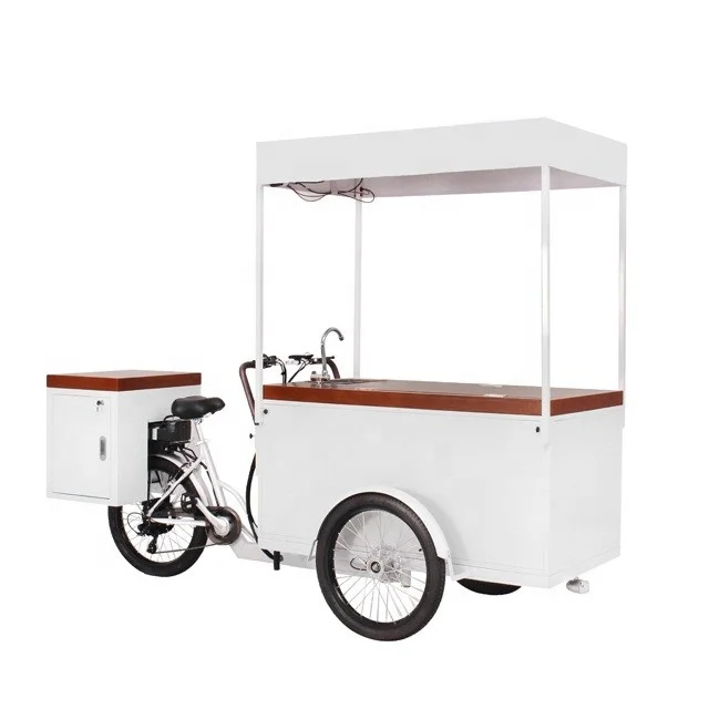 Mobile electric ice cream solar cart trike tricycle with freezer & sink for sale
