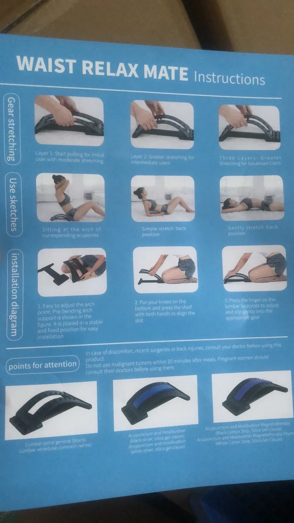 High load bearing new PP back cracker back stretcher for lower back pain relief