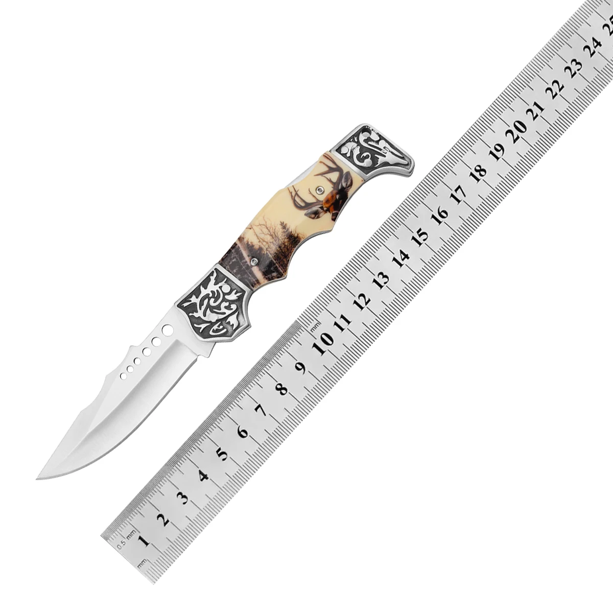 F246 Outdoor Survival Tools Steel Pocket Sanding Knife Hunting Blade For Cmaping