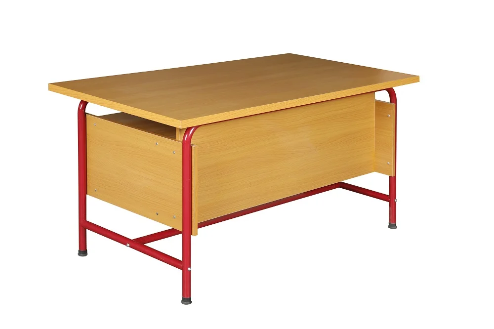 High School Furniture Cheap Knock Down Double student desk and chair MDF Teacher table
