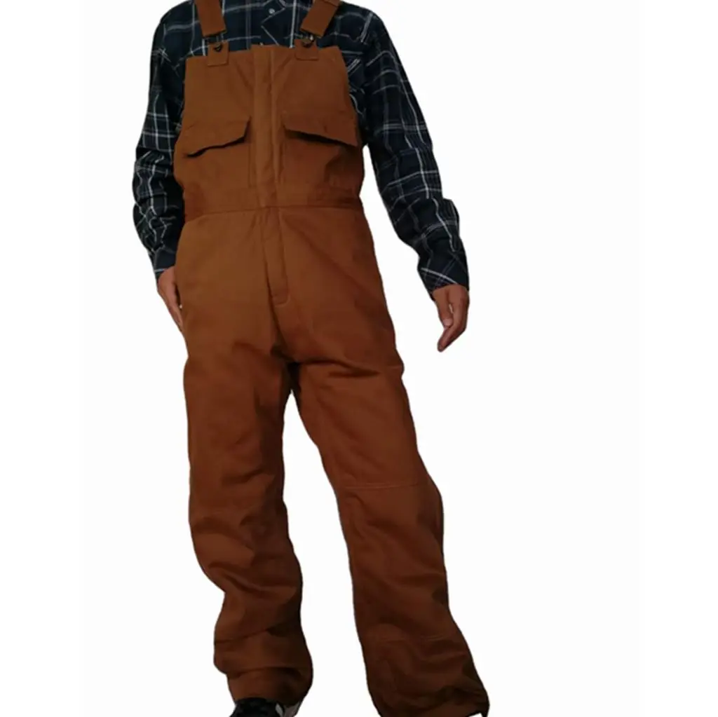 
OEM American Overall Bib Woven Cotton Heavy Duck Canvas Fabric Big Tall Canvas Pants Work Wear Carpenter 