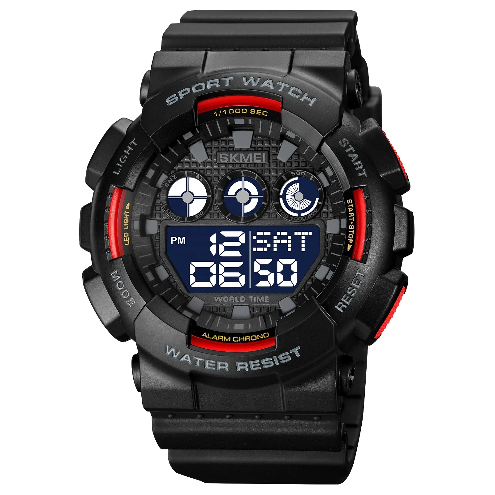SKMEI 1857 OEM Men Relojes hombre World time Watches 5ATM Digital Multifunctional G style Sport Watch Jam Tangan