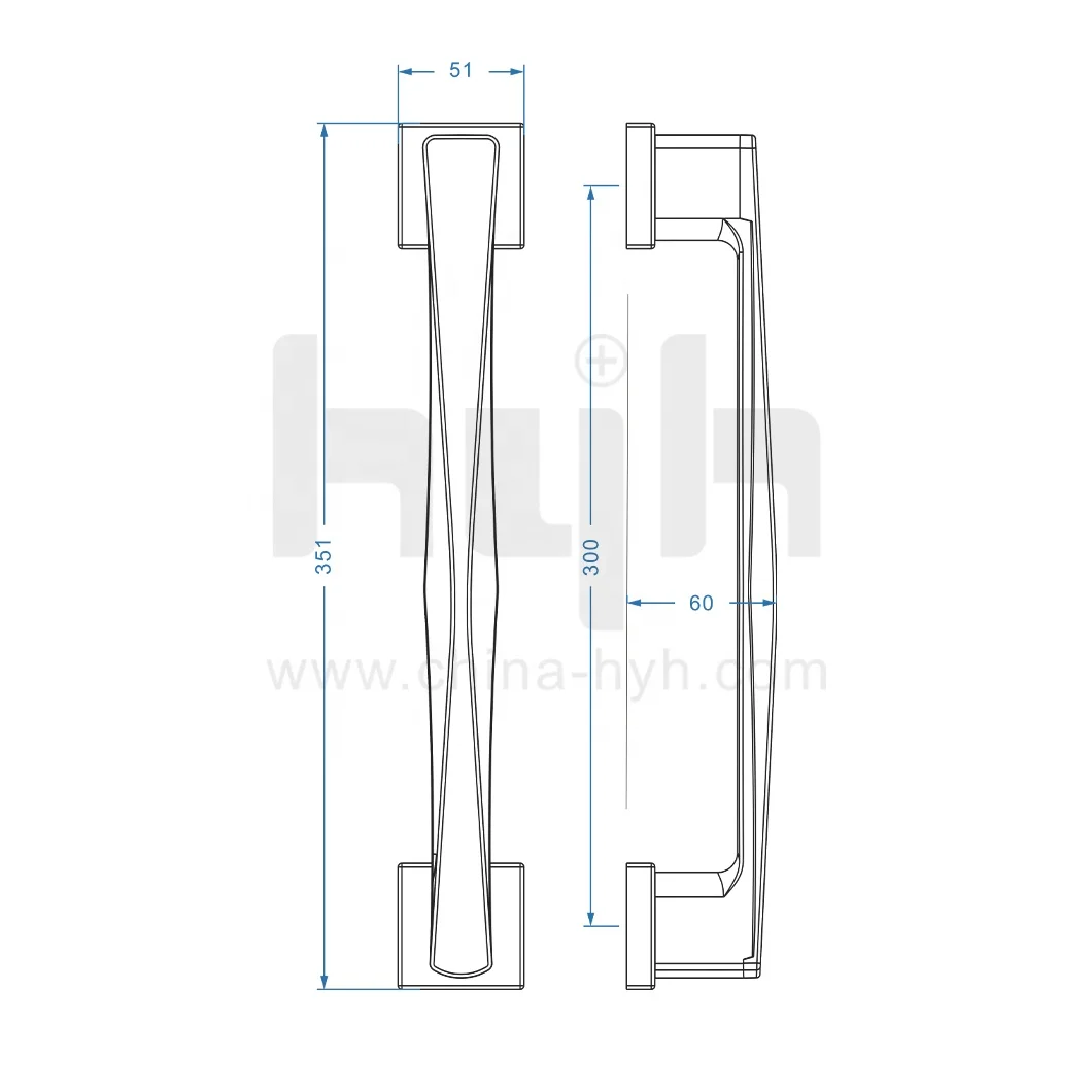 Guangdong hyh Hot Selling Fancy Design Zinc Alloy Villa Wooden Main Door Pull Handle For Security Door