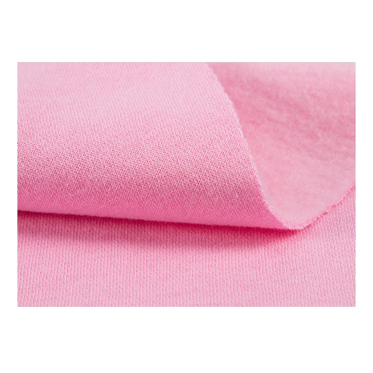 KF1147  50%cotton 50%poly  360gsm korea style brush  Knit Double Side Brushed One Side Anti Pilling cottonr Polar Fleece Fabric