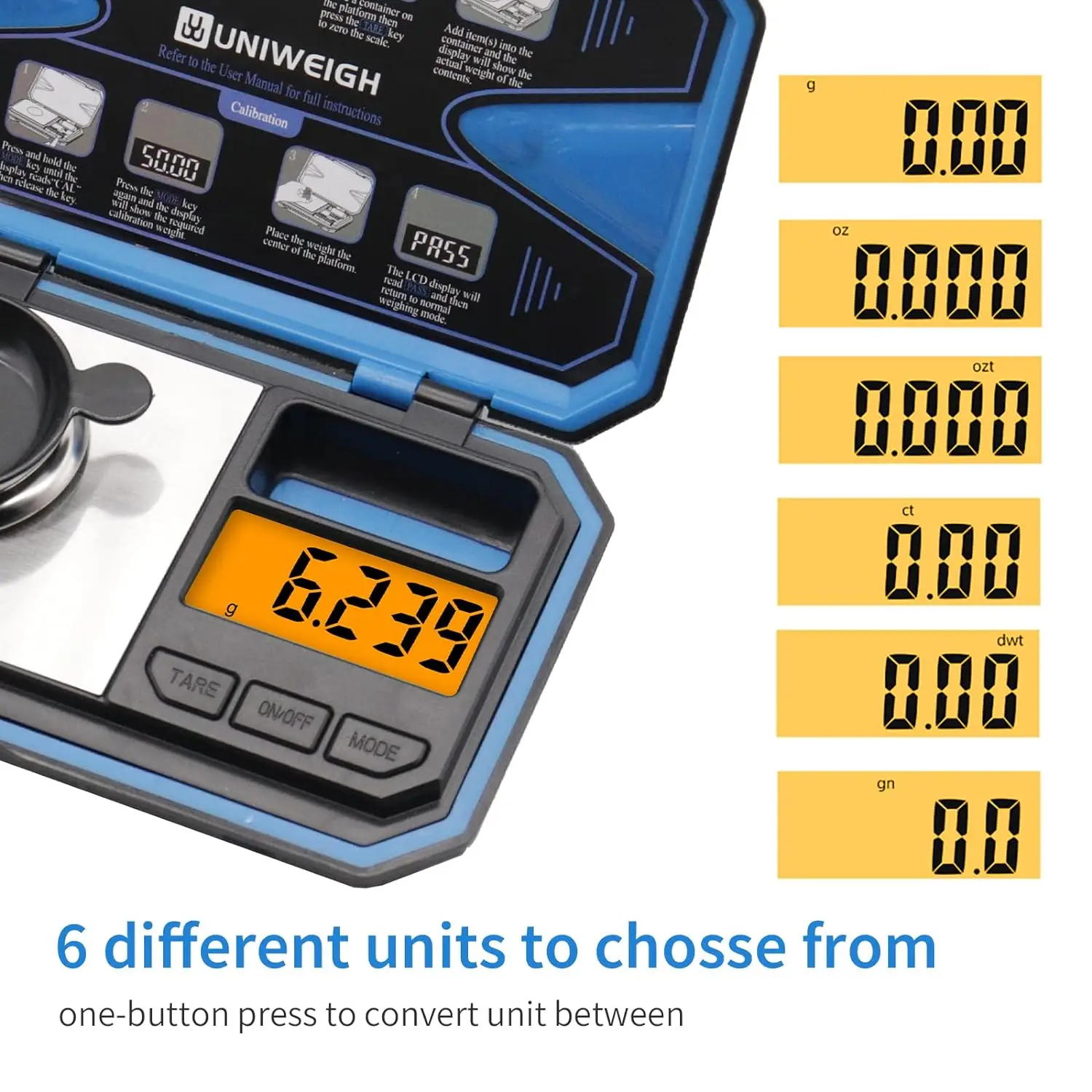 50g/0.001g High-Precision Digital Jewelry Scale Multi-functional Milligram Weighing Tool for Gold Power Medicine Coins Jewelry