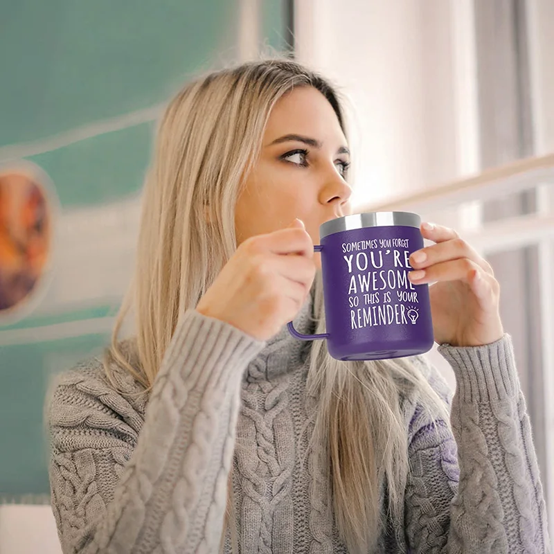 Customized Logo and Color Double Wall Insulated Thermos Vacuum Coffee Mug 304 Stainless Steel Water Bottles Glass Wine Tumbler