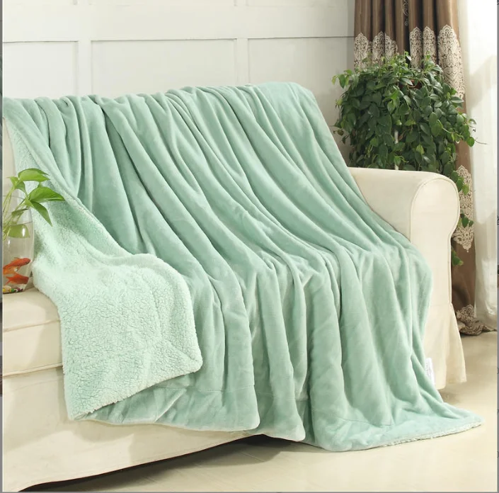 Autumn and winter thickened luxury blanket double-layer flannel and sherpa throw blankets for home decor