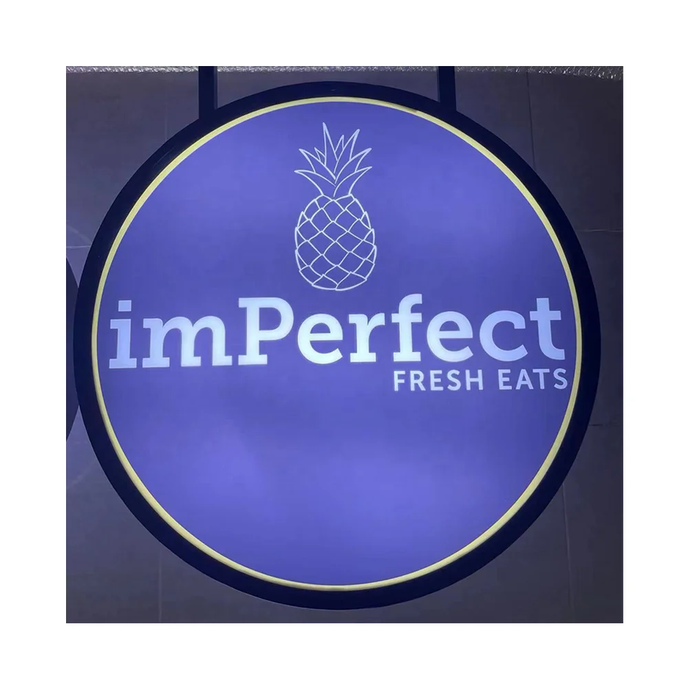 Custom Outdoor double side round 3D advertising led vacuum forming blank rotating advertising light box