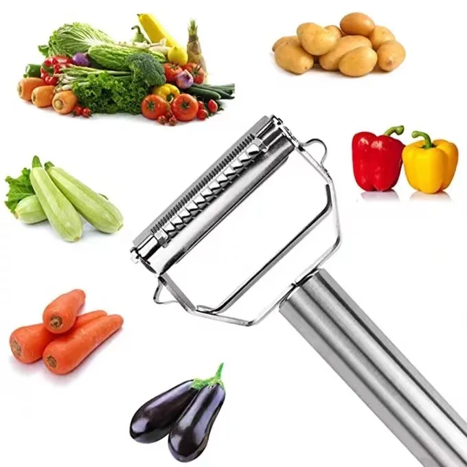Custom Kitchen Gadgets 2021 Multifunctional Stainless Steel Fruit Potato Peeler Julienne Peeler Vegetable Peeler