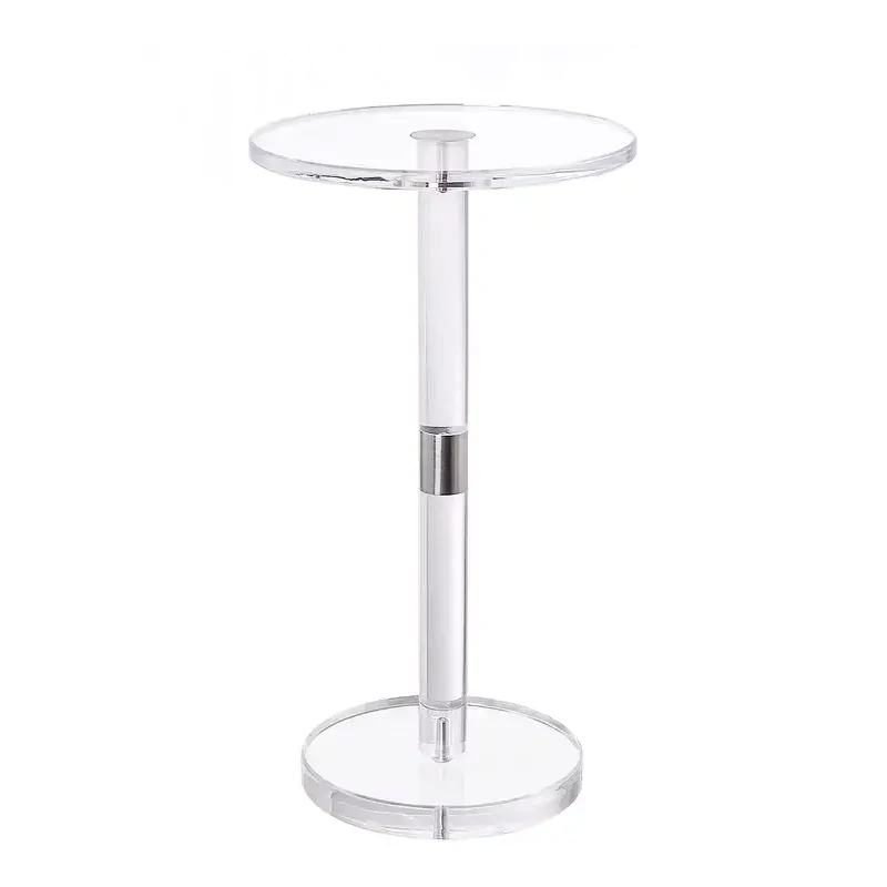 Furniture acrylic side table silver brushed copper acrylic coffee table transparent modern small table for living room bedroom