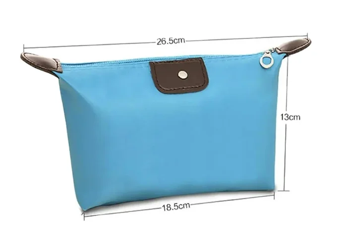 Free Shipping Hot Portable Dumpling Makeup Bag Lady Travel Cosmetic Bag Nylon Waterproof Hobos Beautician Make up Storage Bag Or