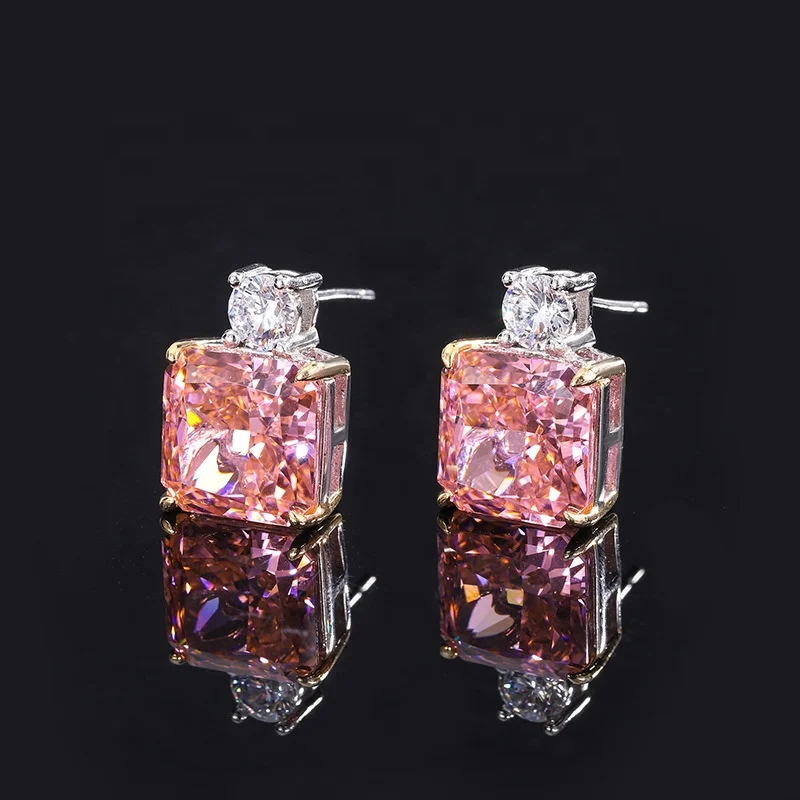 Fine Jewelry Set Pink 8A/5A Cubic Zirconia Silver Wedding Rings Custom Chunky Gemstone Ring Beautiful Women Favorite Style Ring